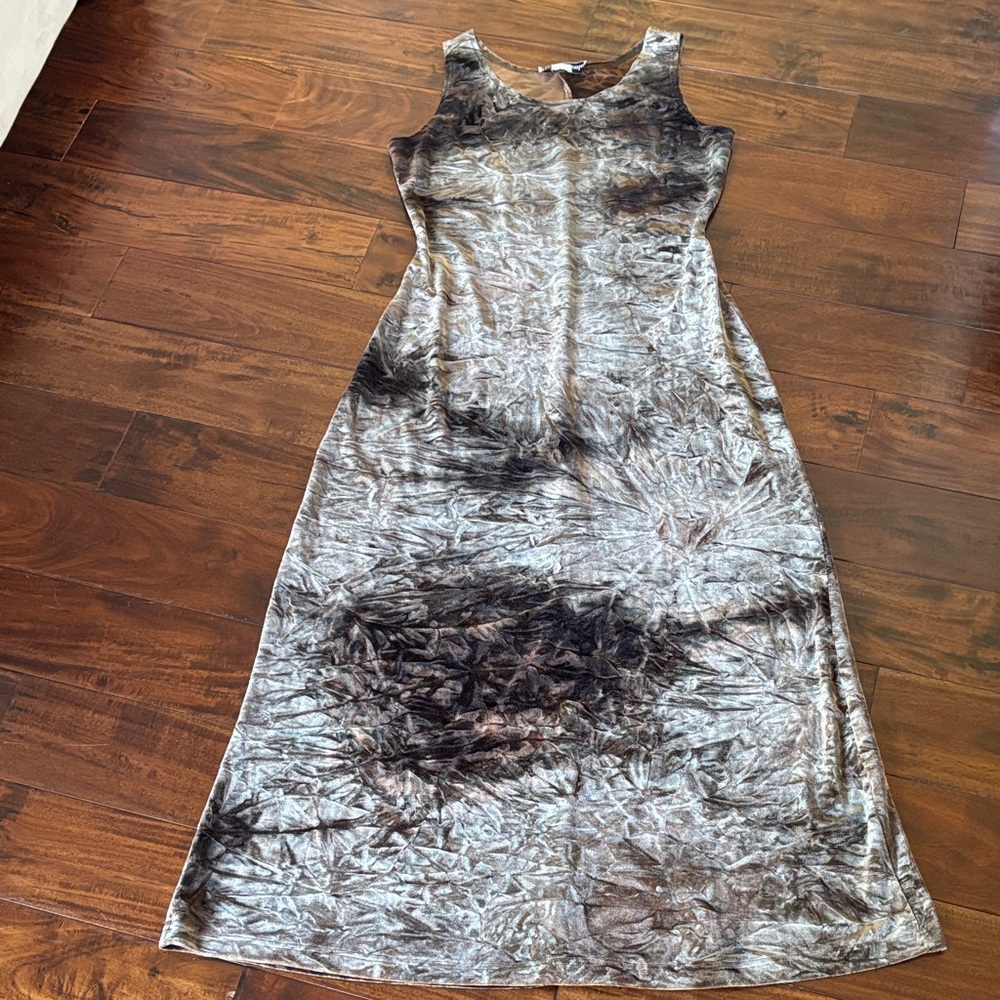 Ronnie Nicole | Chic Sleeveless brown velvet Tie-Dye Maxi Dress - Picture 2 of 13